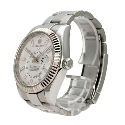 Rolex Sky-Dweller 326934 Weiß Uhr mit Edelstahl-Gehäuse und weißem Zifferblatt