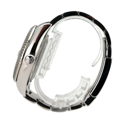 Rolex Sky-Dweller 326934 Weiß seitliche Ansicht des Gehäuses und Armbands aus Edelstahl und Weißgold.