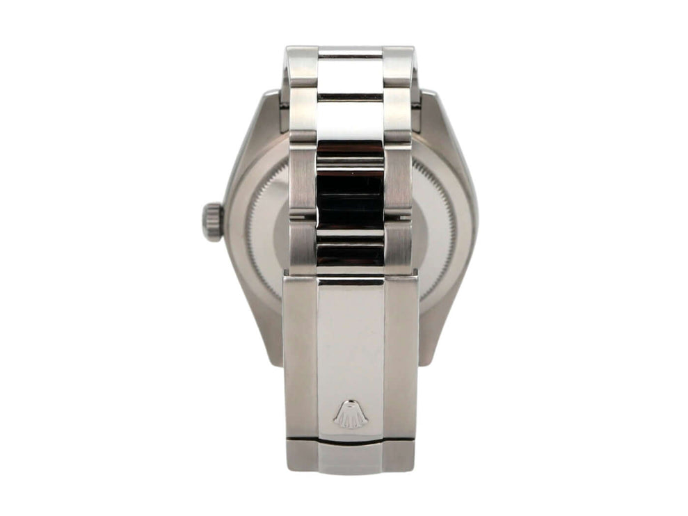 Rolex Sky-Dweller 326934 Weiß Edelstahl-Armband und Gehäuseansicht von hinten