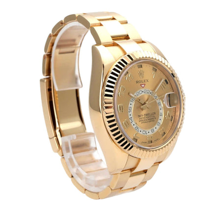 Rolex Sky-Dweller 326938 Gelbgold Champagnerfarben mit 18 kt Goldgehäuse und champagnerfarbenem Zifferblatt