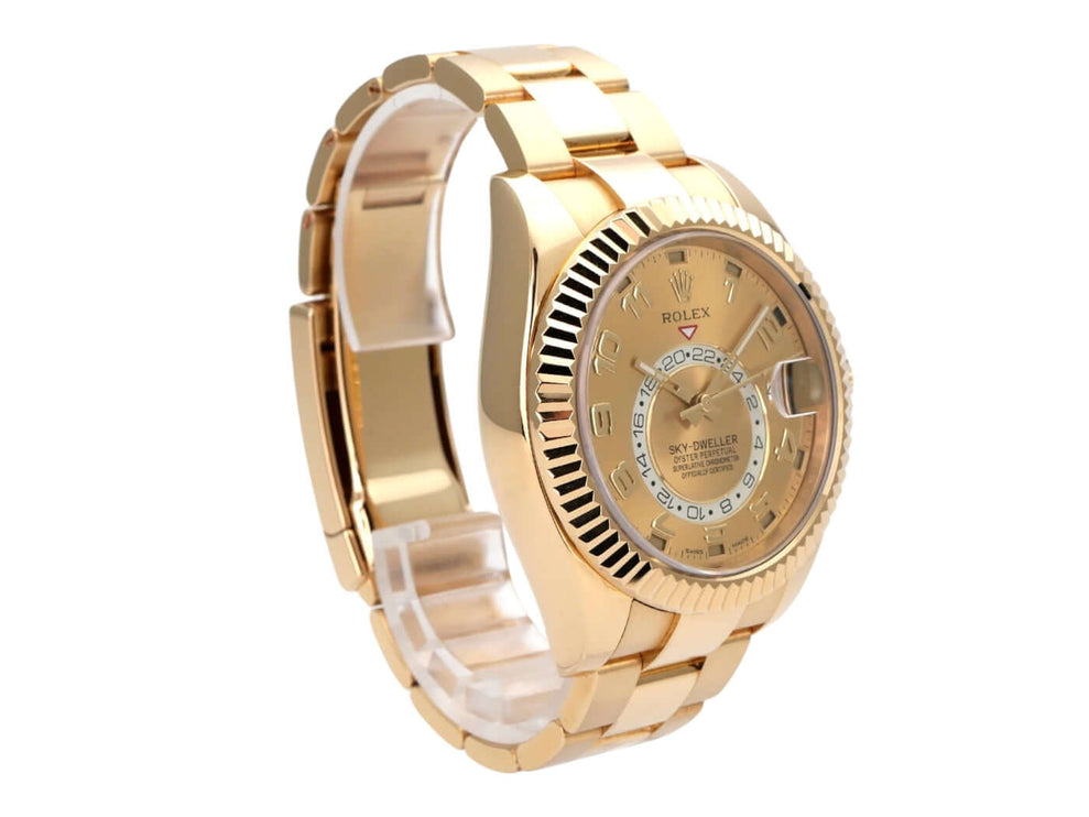 Rolex Sky-Dweller 326938 Gelbgold Champagnerfarben mit 18 kt Goldgehäuse und champagnerfarbenem Zifferblatt