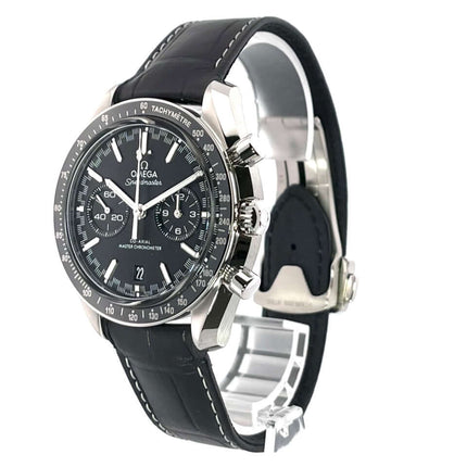 Omega Speedmaster Racing Master Chronometer 329.33.44.51.01.001 Chronograph mit schwarzem Lederband und klassischem Zifferblatt