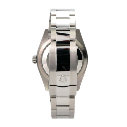 Rolex Sky-Dweller 336934 Blau seitliche Ansicht des Edelstahlarmbands und Gehäuses