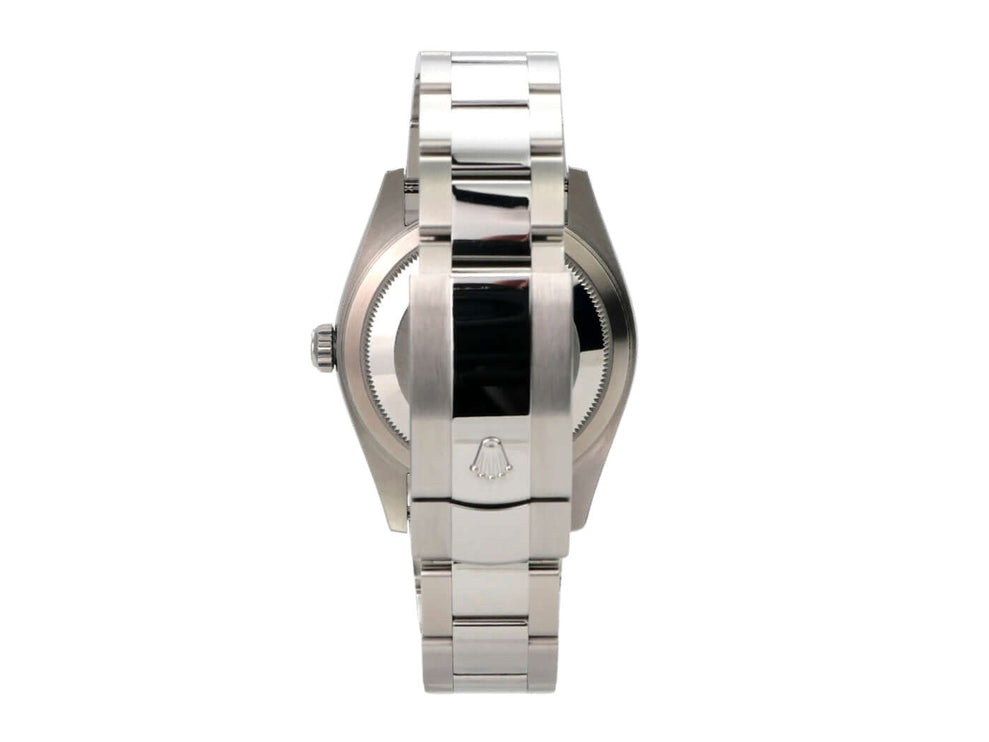 Rolex Sky-Dweller 336934 Blau seitliche Ansicht des Edelstahlarmbands und Gehäuses