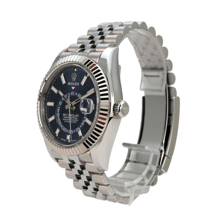 Rolex Sky-Dweller 336934 Blau Jubile-Band - Ansicht des Jubile-Armbands aus poliertem und satiniertem Edelstahl