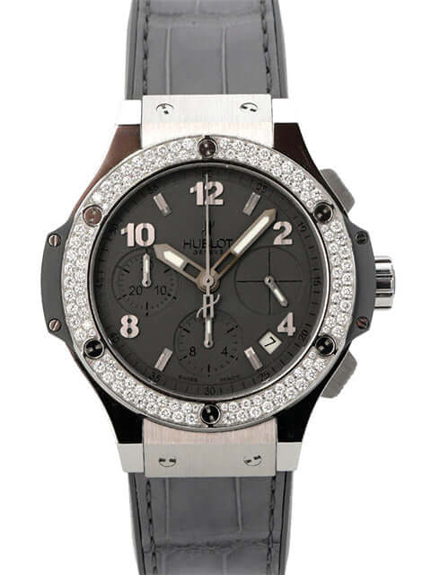 Hublot Big Bang Earl Grey 342.ST.5010.LR.1104 elegante Uhr mit grauem Zifferblatt und Diamantenbesetzter Lünette