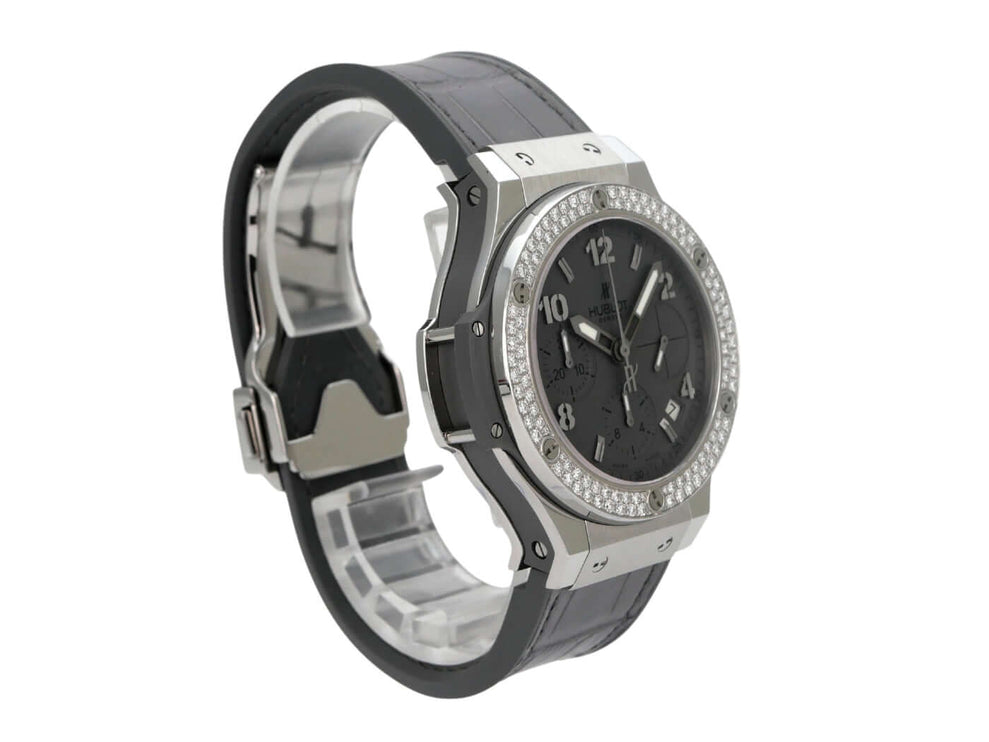 Hublot Big Bang Earl Grey 342.ST.5010.LR.1104 Uhr mit Edelstahlgehäuse und grauem Lederarmband