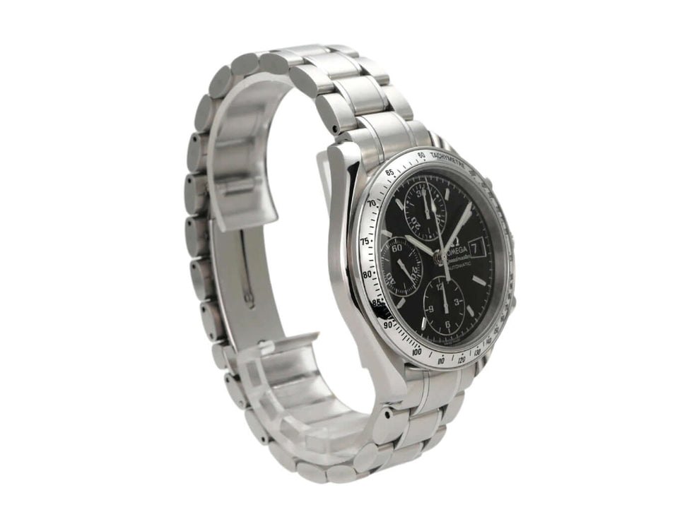 OMEGA Speedmaster Ref. 3513.50.00, Edelstahlgehaeuse, schwarzes Zifferblatt, poliertes Armband, Automatikwerk.