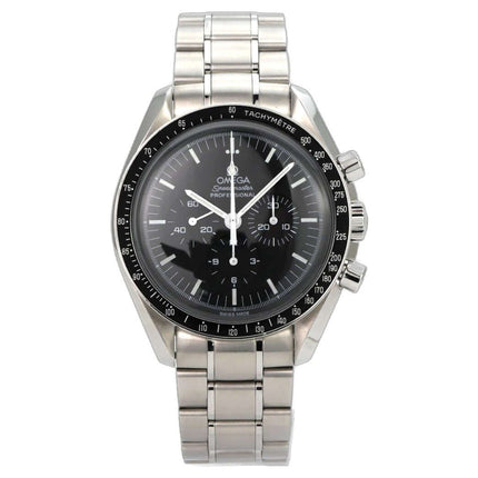 Omega Speedmaster Professional Moonwatch 3570.50.00, schwarze Zifferblatt-Chronographenuhr aus Edelstahl mit Tachymeter