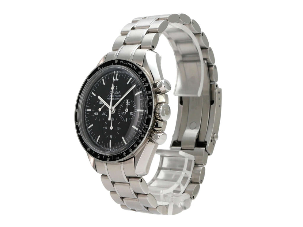 Omega Speedmaster Professional Moonwatch 3570.50.00 mit schwarzem Zifferblatt, Edelstahlarmband und Chronograph