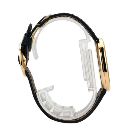 Patek Philippe Ellipse d’Or 3738/100J-001, 18 kt Gelbgold Gehäuse, schwarzes Lederarmband, elegante Damenarmbanduhr.