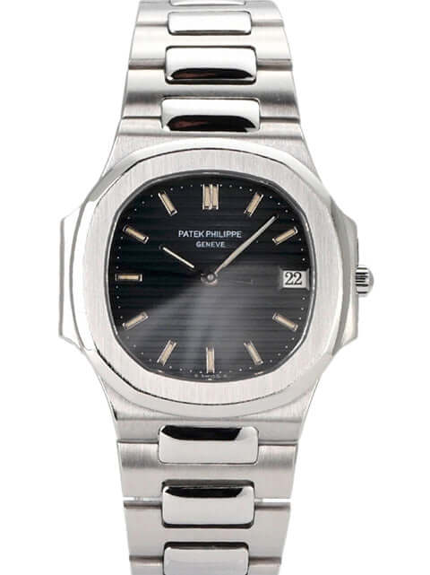 Patek Philippe Nautilus Mid Size 3900/001, Edelstahl-Armbanduhr mit blauem Zifferblatt und Faltschließe, 1991.