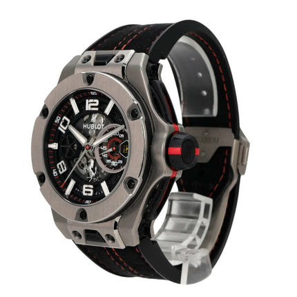 Hublot Big Bang Ferrari Unico Titanium 402.NX.0123.WR Luxuschronograph aus Titan mit schwarzem Kautschukband