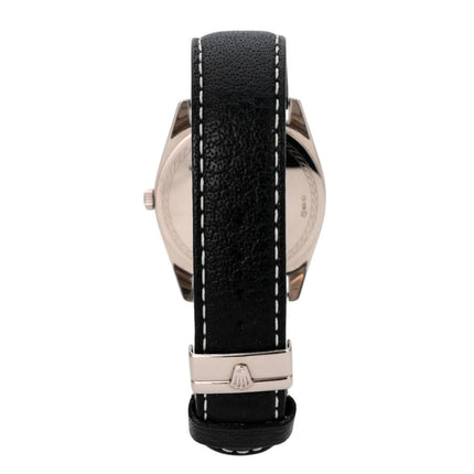 Rolex Cellini Danaos 4243/9 Weißgold mit schwarzem Lederband, Rückansicht, gebraucht, sehr guter Zustand