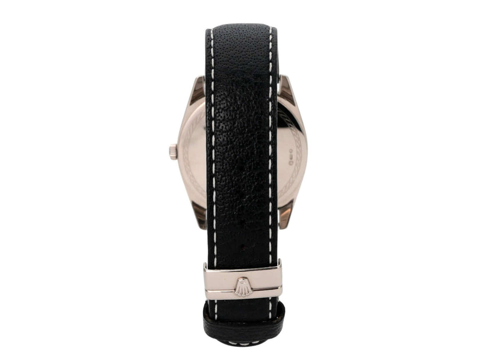 Rolex Cellini Danaos 4243/9 Weißgold mit schwarzem Lederband, Rückansicht, gebraucht, sehr guter Zustand