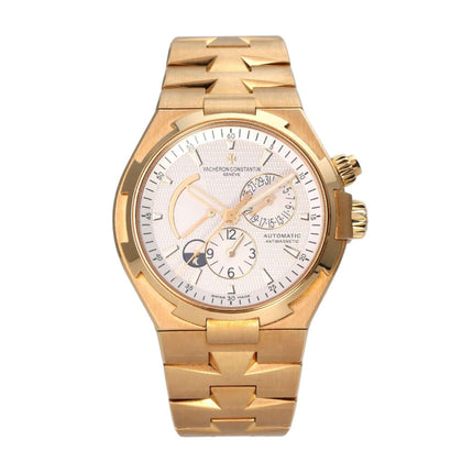 Vacheron Constantin Overseas Dual Time 47450/B01J-9228 in Gelbgold mit silberfarbenem Zifferblatt und Automatikwerk