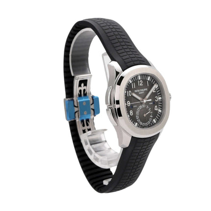 Patek Philippe Aquanaut Travel Time 5164A-001 mit schwarzem Kautschukband und Edelstahlgehäuse