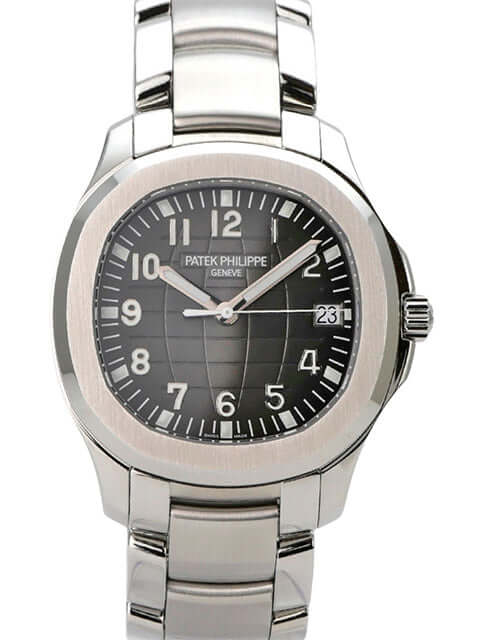 Patek Philippe Aquanaut 5167/1A-001 Edelstahlband mit schwarzem Zifferblatt und Edelstahlarmband.