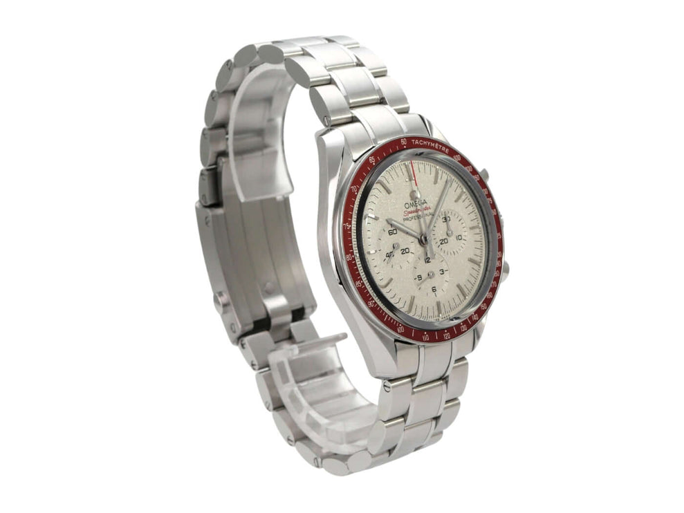 Omega Speedmaster Moonwatch 522.30.42.30.06.001 Tokyo 2020 mit Edelstahlarmband und rotem Inlay