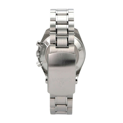 Rückansicht des Omega Speedmaster Moonwatch 522.30.42.30.06.001 Tokyo 2020 mit Edelstahlarmband.