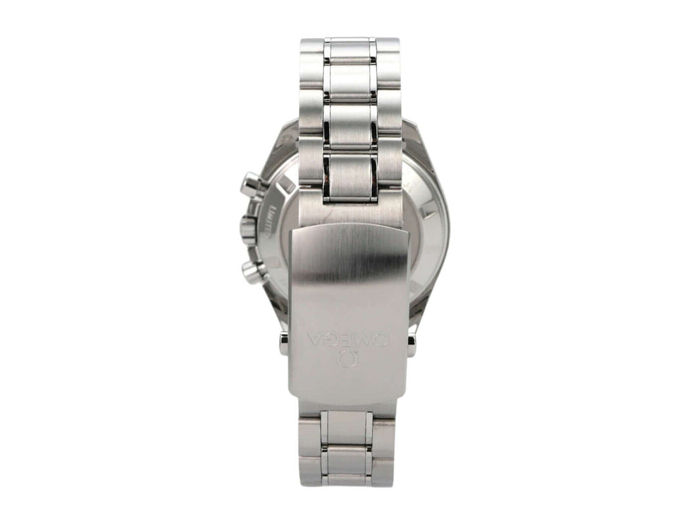 Rückansicht des Omega Speedmaster Moonwatch 522.30.42.30.06.001 Tokyo 2020 mit Edelstahlarmband.