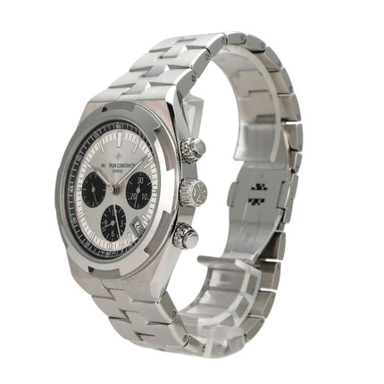 Vacheron Constantin Overseas Chronograph Ref. 5520V/210A-B686 elegante Armbanduhr aus Edelstahl mit schwarzem Zifferblatt