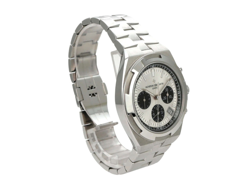 Vacheron Constantin Overseas Chronograph Ref. 5520V/210A-B686 mit poliertem und satiniertem Edelstahlband.