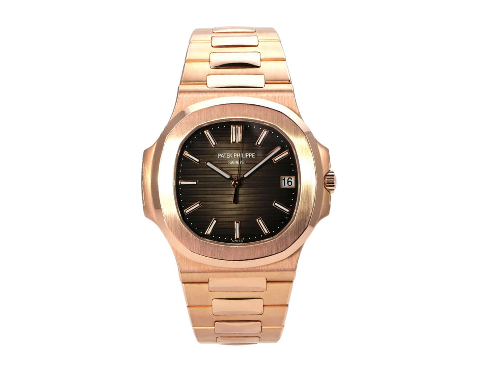 Patek Philippe Nautilus Roségold 5711/1R-001 mit braunem Zifferblatt und roségoldenem Gehäuse.