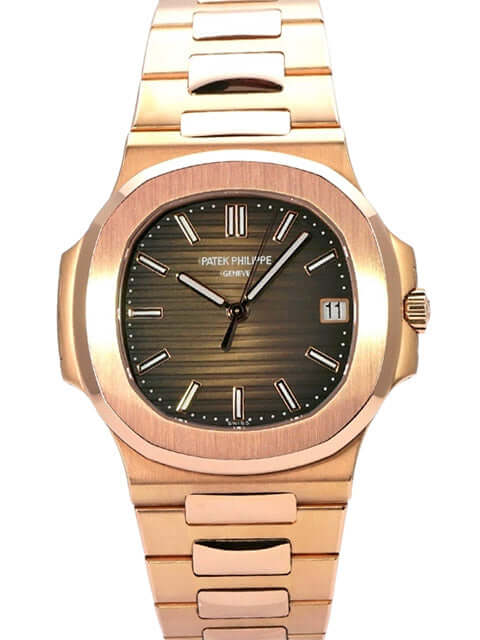 Patek Philippe Nautilus Roségold 5711/1R-001 mit braunem Zifferblatt und Roségoldarmband.