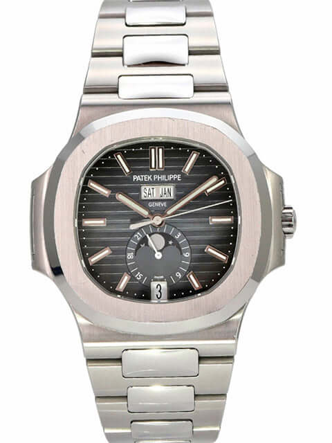 Patek Philippe Nautilus Annual Calendar Mondphase 5726/1A-014, Edelstahl mit blauem Zifferblatt, Automatik. 2023 Modell.