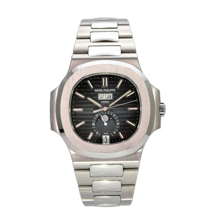 Patek Philippe Nautilus Annual Calendar Mondphase 5726/1A-014 Edelstahl-Uhr mit blauem Zifferblatt und Automatikaufzug