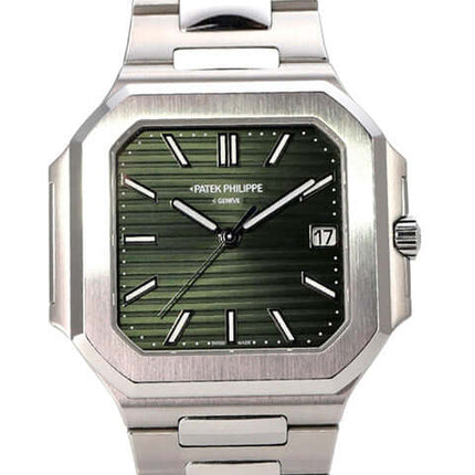 Patek Philippe Cubitus 5821/1A-001 Uhr mit grünem Zifferblatt und Edelstahlband