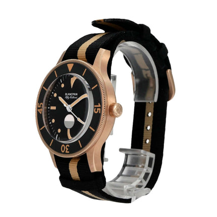 Blancpain Fifty Fathoms 70th Anniversary Act 3 5901-5630-NANA mit Bronzegold-Gehäuse und schwarzem Zifferblatt.