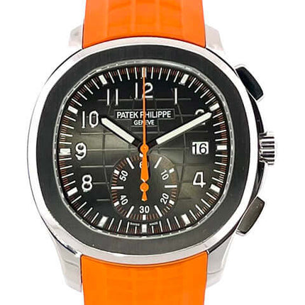 Patek Philippe Aquanaut Chronograph 5968A-001 mit Edelstahlgehäuse und orangefarbenem Kautschukband