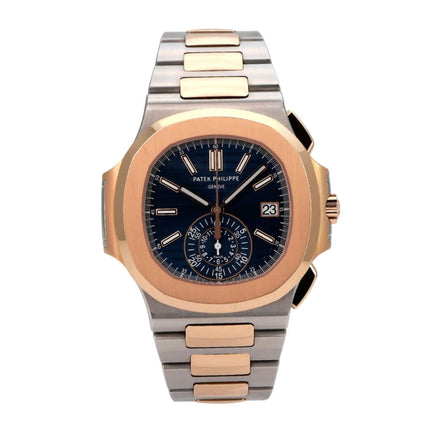 Patek Philippe Nautilus 5980/1AR-001 Edelstahl Roségold mit blauem Zifferblatt und Chronograph