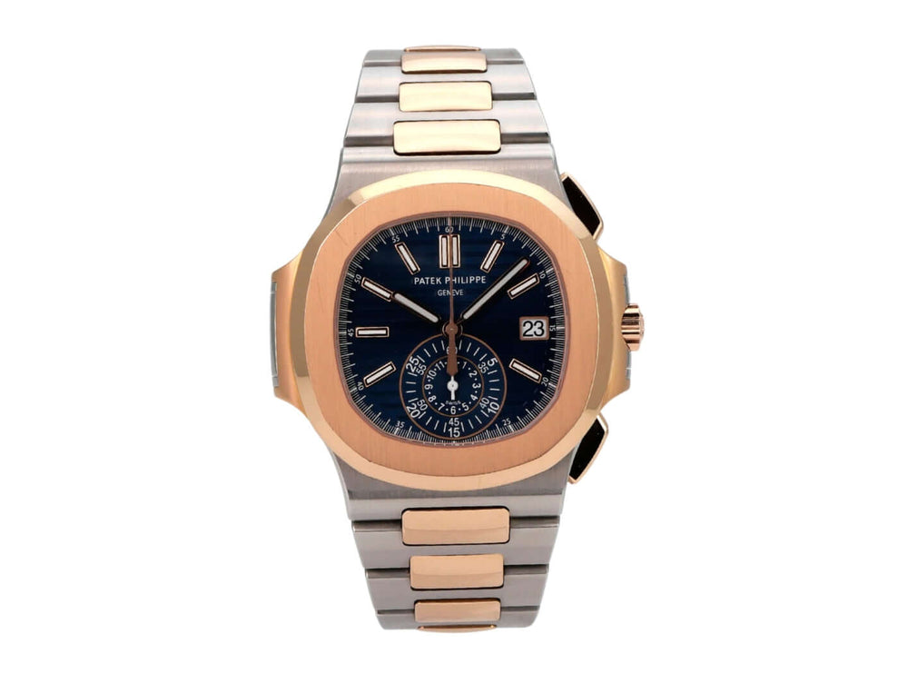Patek Philippe Nautilus 5980/1AR-001 Edelstahl Roségold mit blauem Zifferblatt und Chronograph