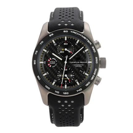 Porsche Design Chronograph 911 GT3RS 2023 mit schwarzem Zifferblatt und Titan-Gehäuse, ungetragen, mit Box und Papieren.