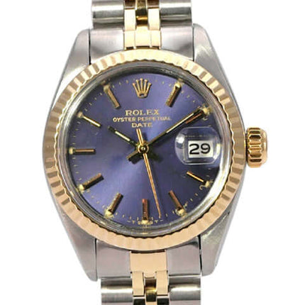 Rolex Datejust 26 Stainless Steel Yellow Gold Ref. 6917 Purple