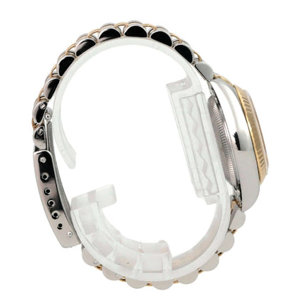 Rolex Datejust 26 Edelstahl Gelbgold 69173 Champagner Diamant Jubile-Band, Seitenansicht am Armband