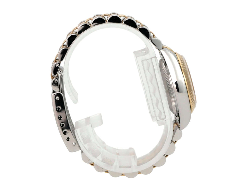 Rolex Datejust 26 Edelstahl Gelbgold 69173 Champagner Diamant Jubile-Band, Seitenansicht am Armband