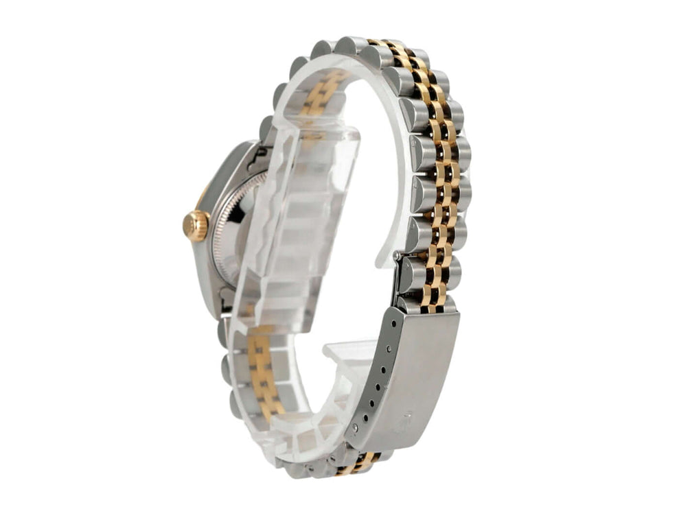 Rolex Datejust 26 Edelstahl Gelbgold Ref. 69173 Champagner Diamant Armbandansicht mit Edelstahl und Gelbgold.