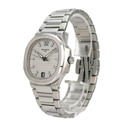 Patek Philippe Nautilus Ladies Ref. 7118/1A-010 Edelstahlarmband, silbernes Zifferblatt, Damenarmbanduhr