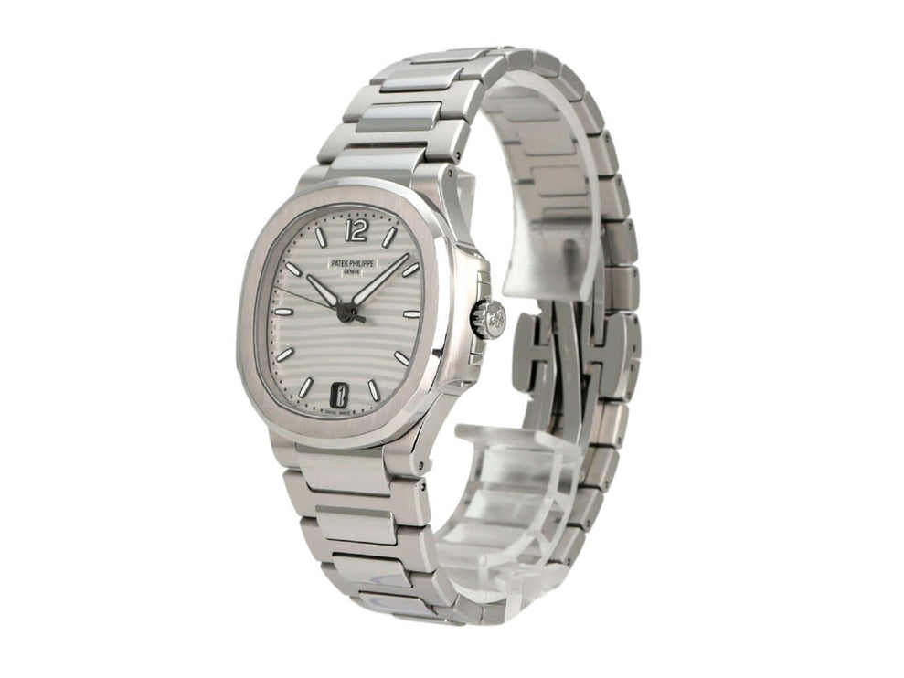 Patek Philippe Nautilus Ladies Ref. 7118/1A-010 Edelstahlarmband, silbernes Zifferblatt, Damenarmbanduhr
