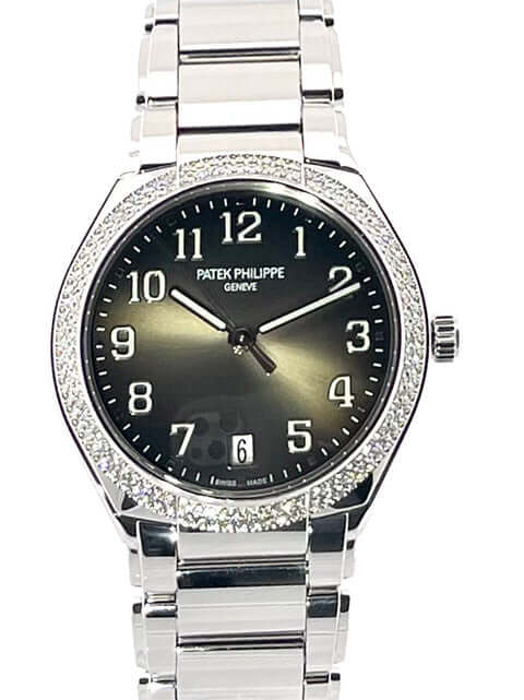 Patek Philippe Twenty-4 Edelstahl Automatik Ref. 7300/1200A-010 mit Diamantbesetzter Lünette und grauem Zifferblatt