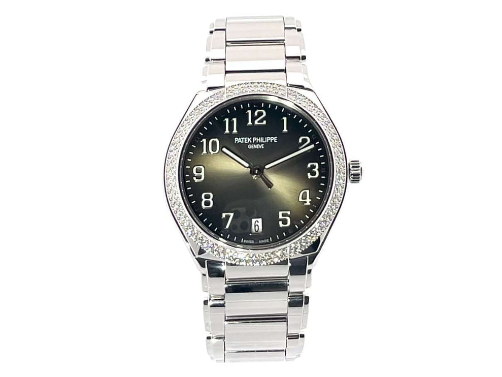Patek Philippe Twenty-4 Edelstahl Automatik Ref. 7300/1200A-010 mit grauem Zifferblatt, 160 Diamanten, Edelstahluhr mit Saphirglas.