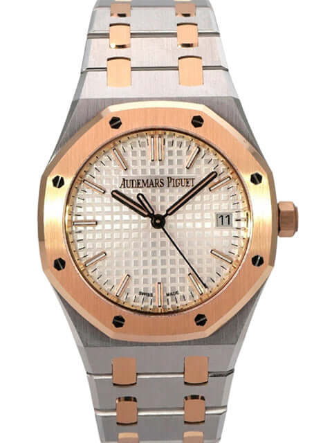 Audemars Piguet Royal Oak 50 Jahre Edition 77450SR.OO.1361SR.01 Edelstahl-Roségold-Armbanduhr mit silbernem Zifferblatt