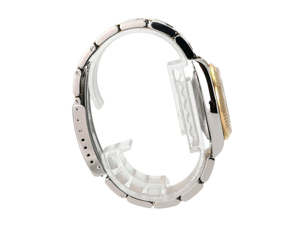 Rolex Datejust 31 Edelstahl Gelbgold 78273 Perlmutt Diamant seitliche Ansicht des Armbands