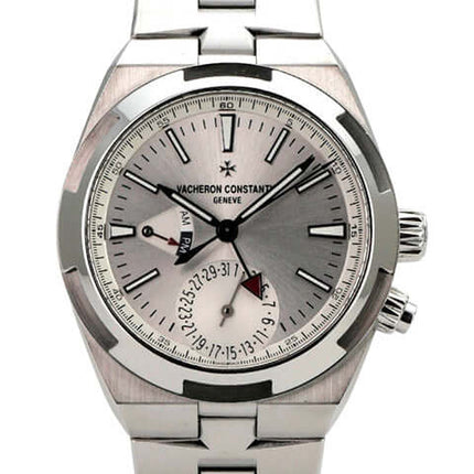 Vacheron Constantin Overseas Dual Time Ref. 7900V-110A-B333, Edelstahlarmband, silbernes Zifferblatt, Automatikuhr