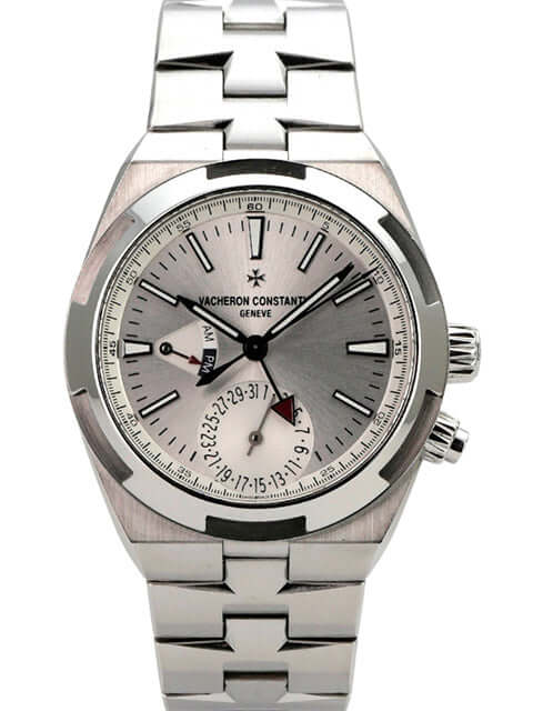 Vacheron Constantin Overseas Dual Time Ref. 7900V-110A-B333, Edelstahlarmband, silbernes Zifferblatt, Automatikuhr