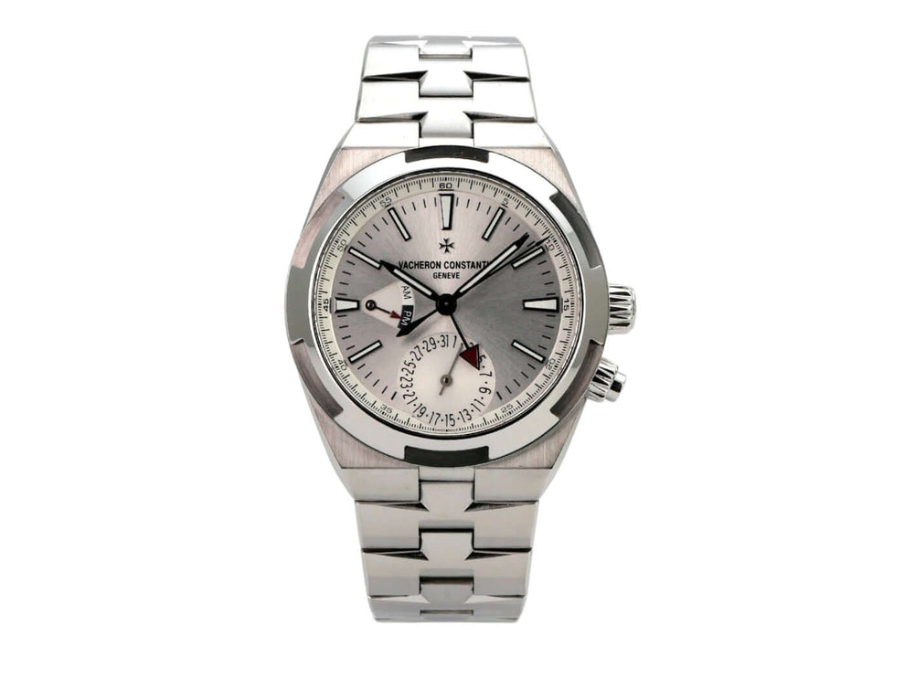 Vacheron Constantin Overseas Dual Time Ref. 7900V-110A-B333, Edelstahl-Uhr mit silbernem Zifferblatt und Automatikwerk